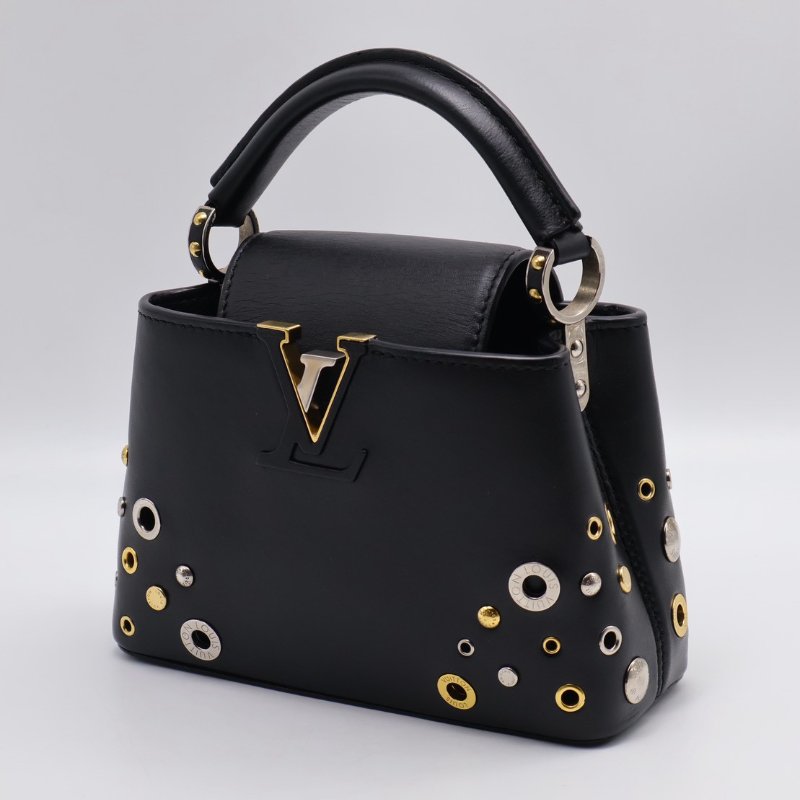 LOUIS VUITTON Capucines 鉚釘限量款 - mini黑-7