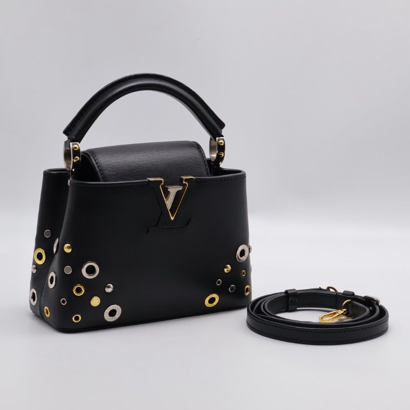 LOUIS VUITTON Capucines 鉚釘限量款 - mini黑-8