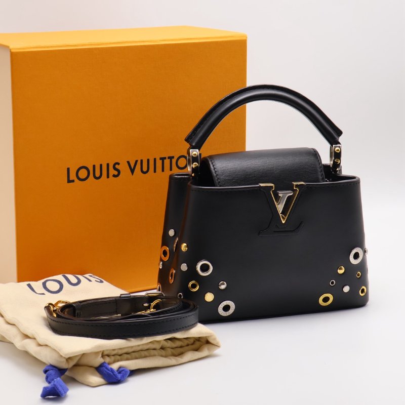 LOUIS VUITTON Capucines 鉚釘限量款 - mini黑-9