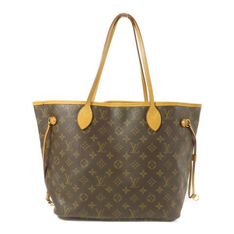 LOUIS VUITTON Monogram Neverfull MM金扣手挽袋