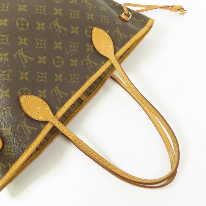 LOUIS VUITTON Monogram Neverfull MM金扣手挽袋-4