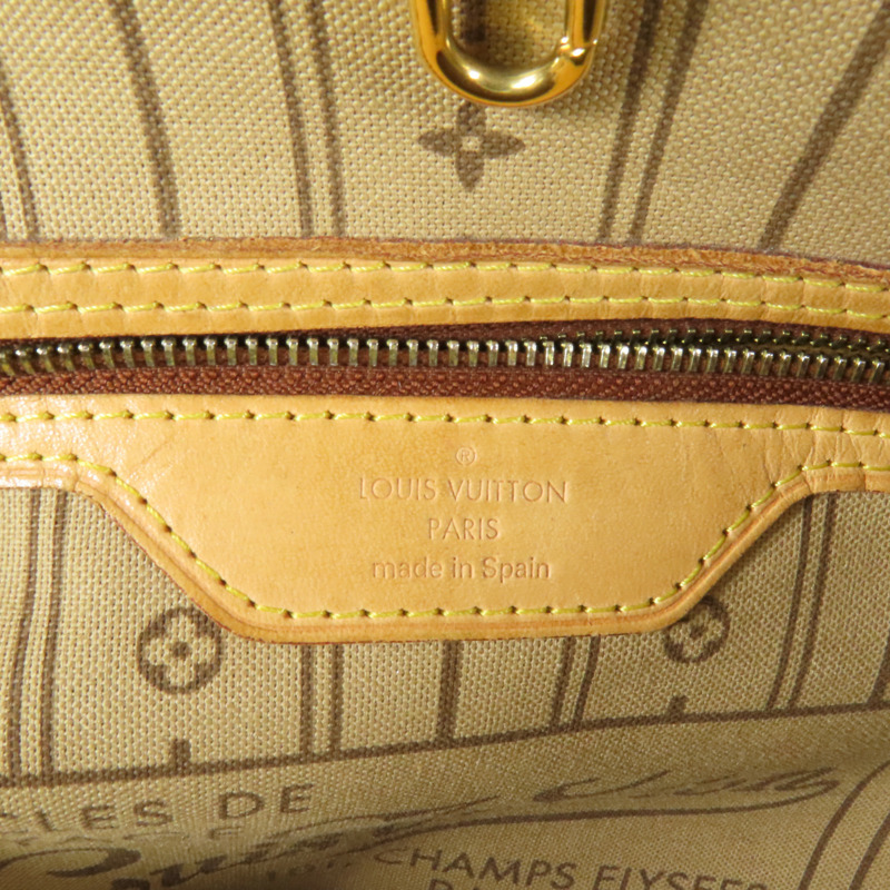 LOUIS VUITTON Monogram Neverfull MM金扣手挽袋-12