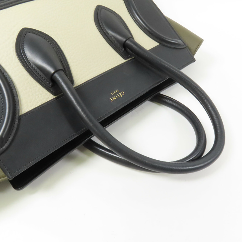 CELINE 牛皮皮革Mini Luggage金扣手挽袋-8