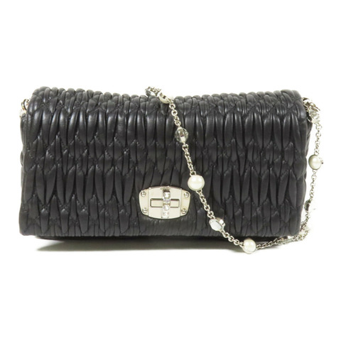 Miu Miu 皮革Shoulder Bag銀扣肩背袋