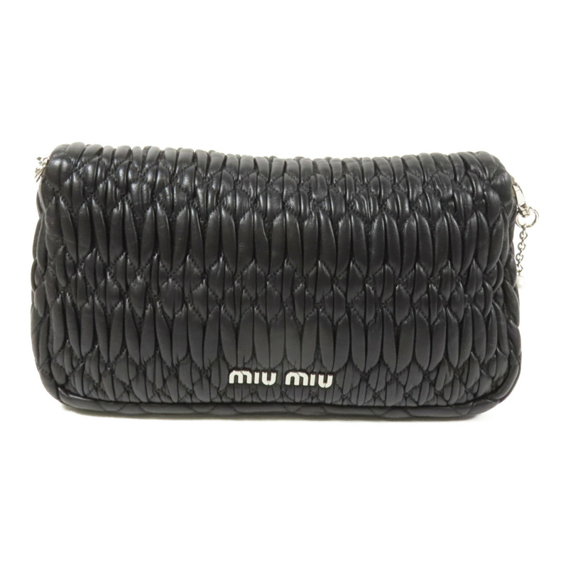 Miu Miu 皮革Shoulder Bag銀扣肩背袋-2
