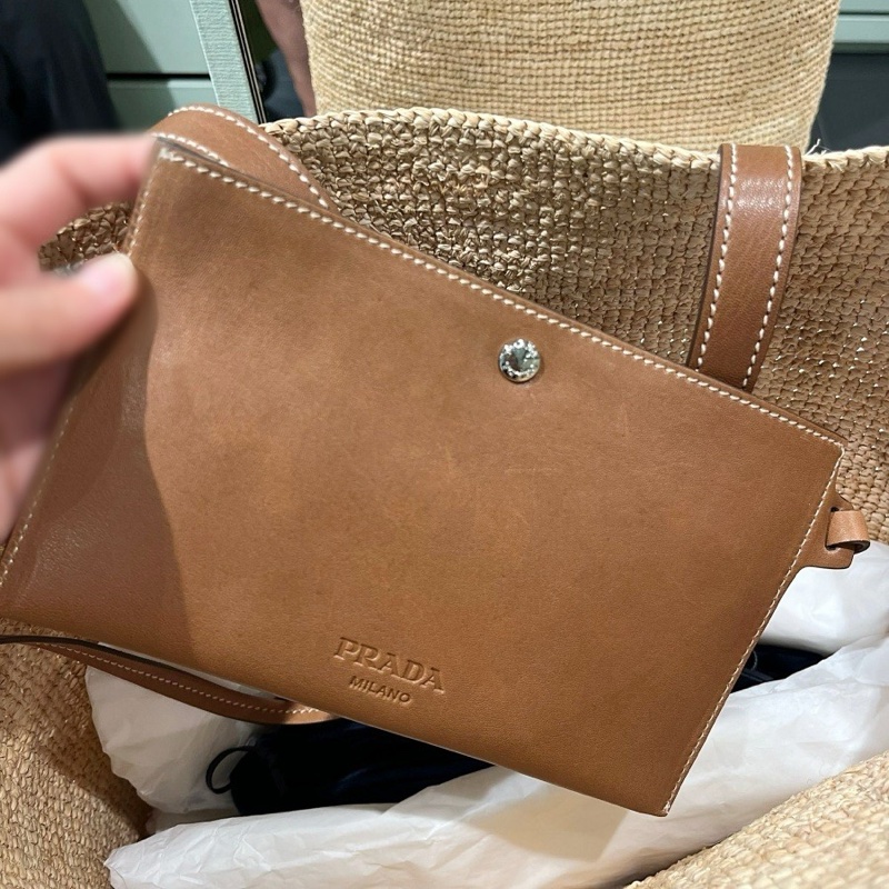 Prada 皮革標誌鉤針TOTE BAG-2
