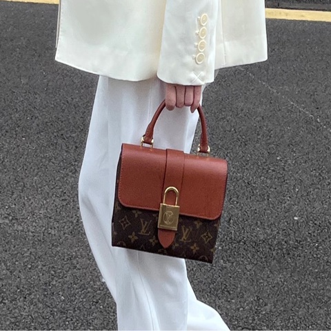 LV Locky BB 經典老花焦糖色鎖頭包 兩用 肩背兼手提包🤎