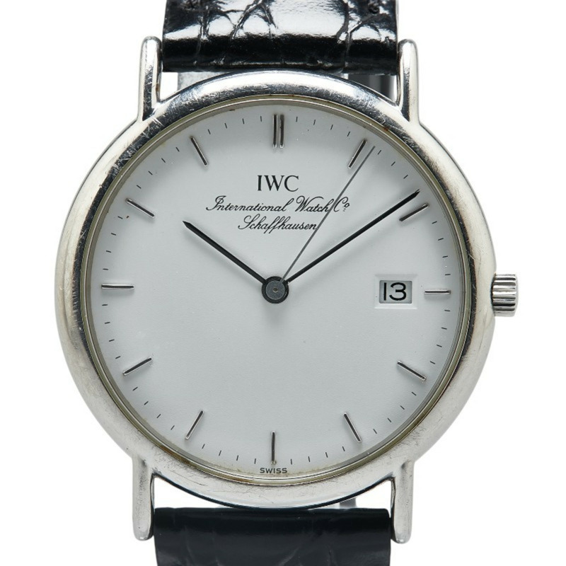 IWC Schaffhausen Portofino 男士腕錶 IW333106 搭配白色錶盤和不鏽鋼錶帶(非 OEM)-0