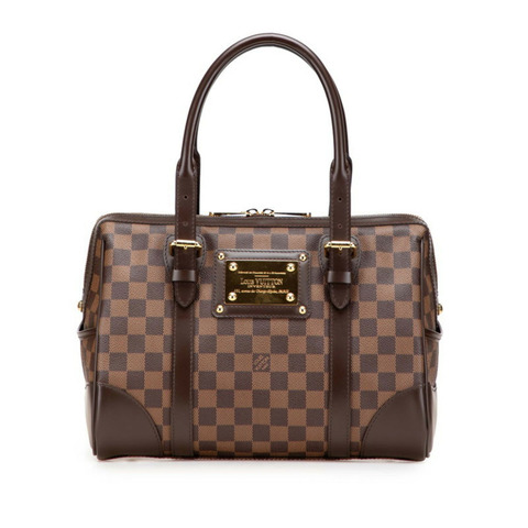 Louis Vuitton Damier Berkeley 手提包 N52000 棕色 PVC 皮革 女款 LOUIS VUITTON