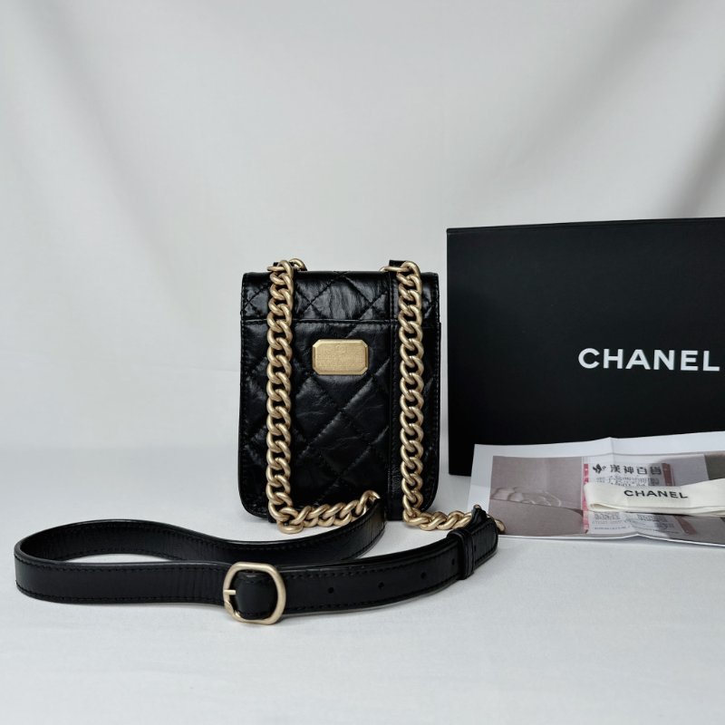 CHANEL 黑金迷你復古小郵差包-1