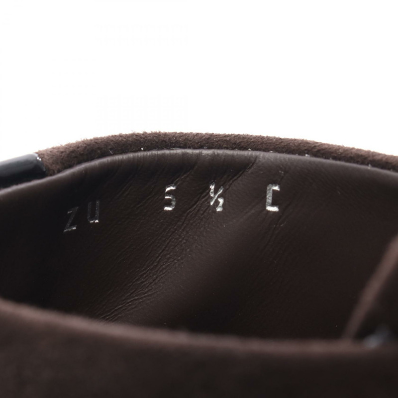 Salvatore Ferragamo Mule #5.5C 高跟涼鞋 絨面革 漆皮 棕色 二手-5