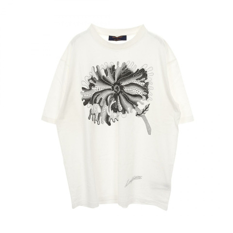 LOUIS VUITTON 草間彌生迷幻花朵T卹 XXL 號 棉質 白色 BK