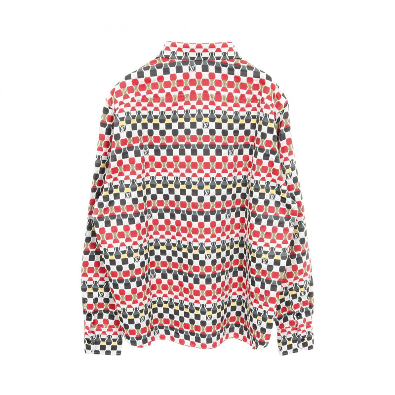 LOUIS VUITTON Amen Break 提花常規版型襯衫上衣 XL 碼聚酯紅色-1