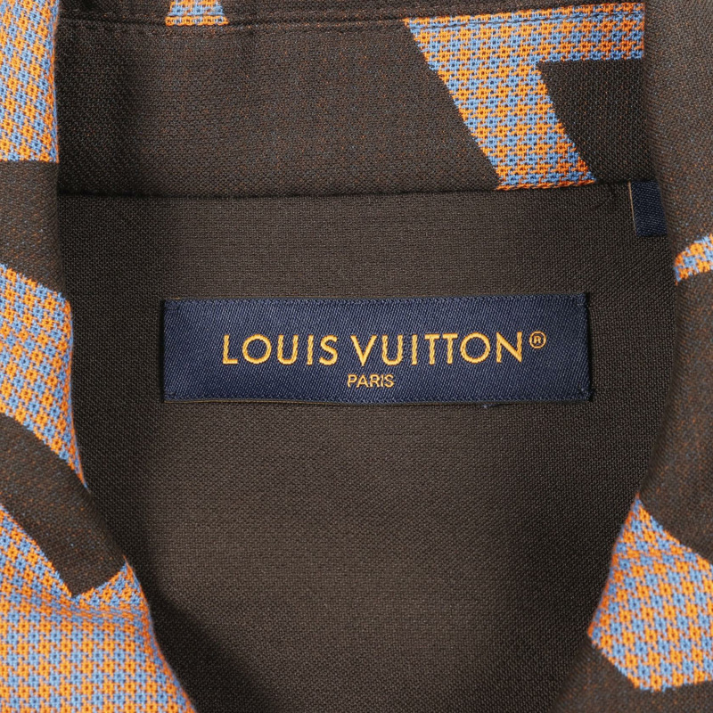 LOUIS VUITTON 雙面襯衫式夾克 連身衣 L 碼 棉質 橙色 藍色-2