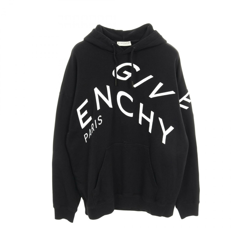 GIVENCHY 連帽衫 XL 號運動衫套頭衫棉質黑白二手男式-0