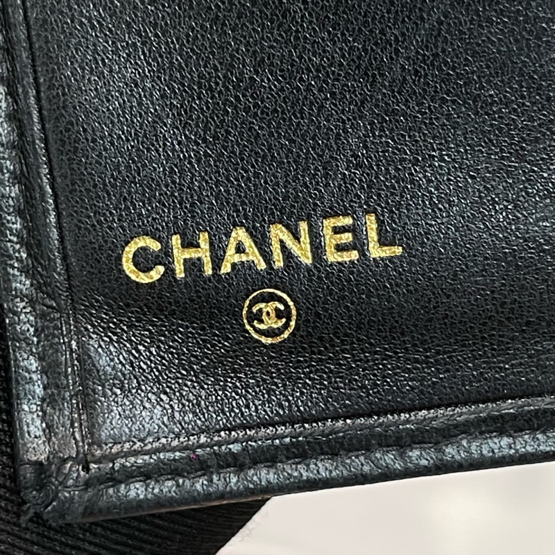 Chanel 香奈兒 中古黑色菱格長夾 XB345-23