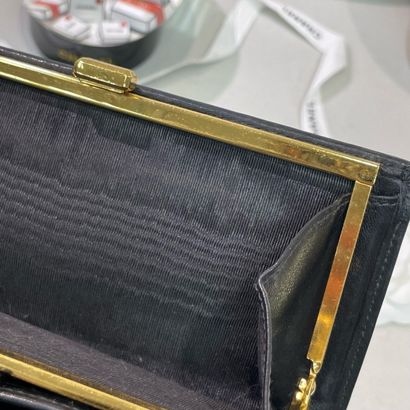 Chanel 香奈兒 中古黑色菱格長夾 XB345-27