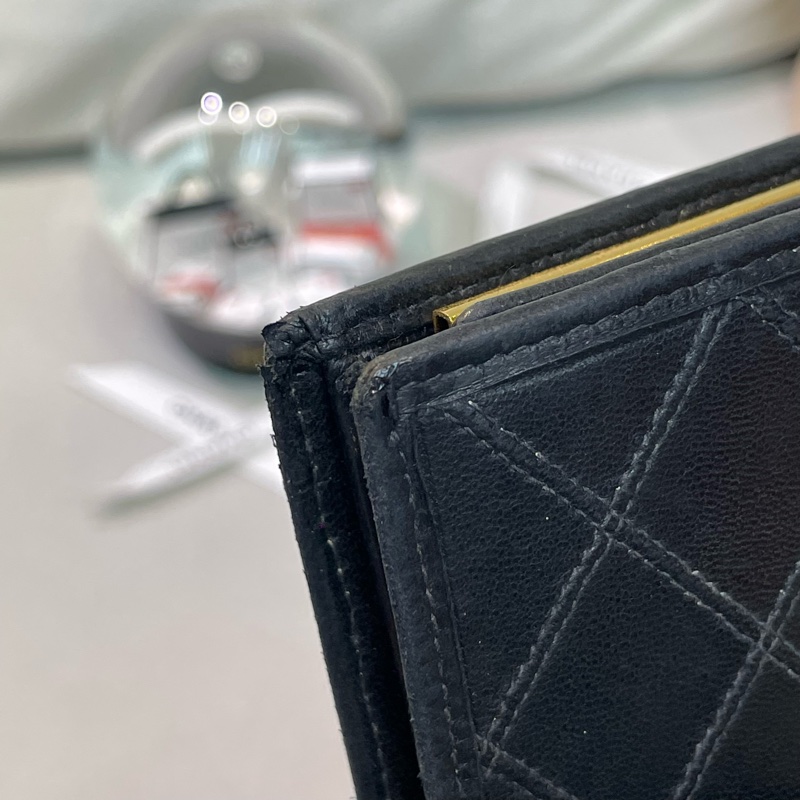 Chanel 香奈兒 中古黑色菱格長夾 XB345-44