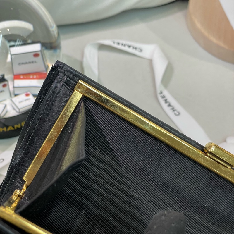Chanel 香奈兒 中古黑色菱格長夾 XB345-50