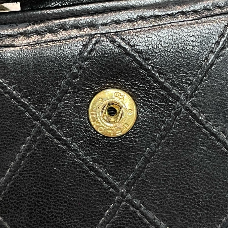 Chanel 香奈兒 中古黑色菱格長夾 XB345-54