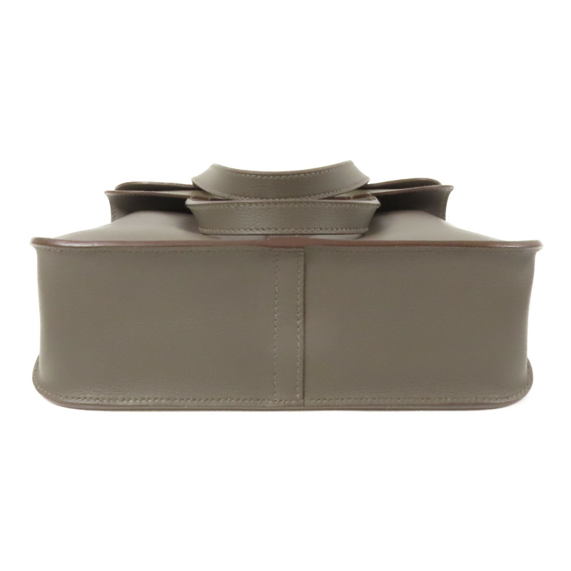 HERMES Evercolor皮革Halzan 25金扣手挽肩背兩用袋Etain-3