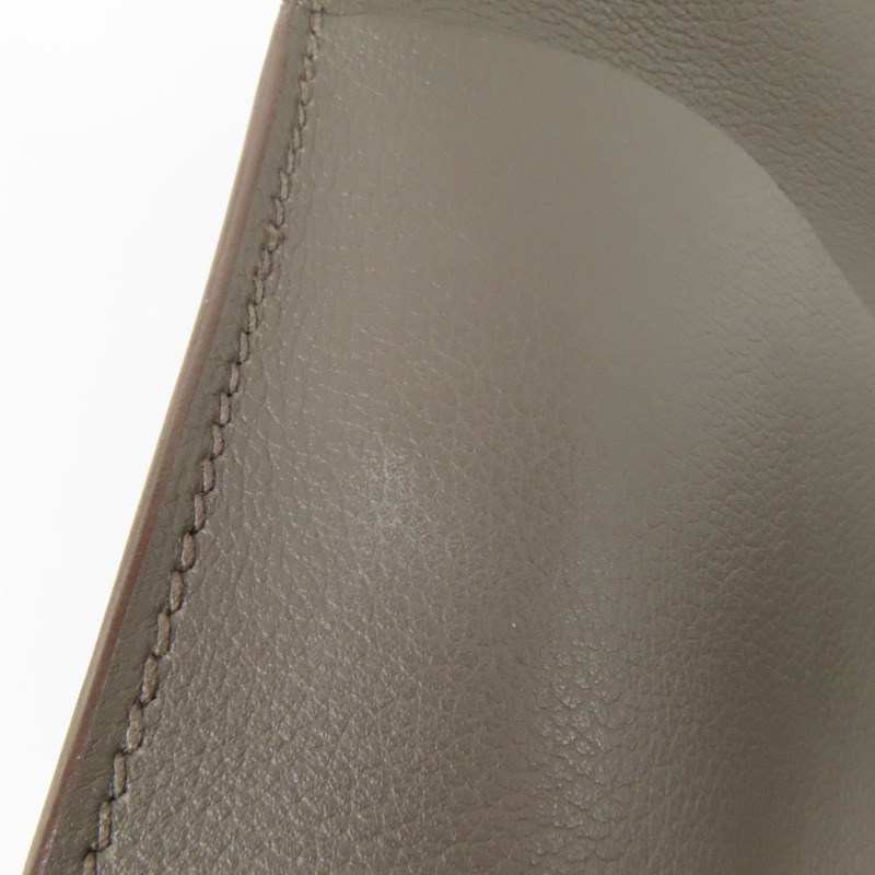 HERMES Evercolor皮革Halzan 25金扣手挽肩背兩用袋Etain-15