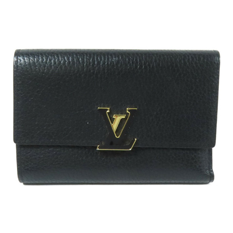 LOUIS VUITTON 牛皮皮革Capucines Compact金扣錢包