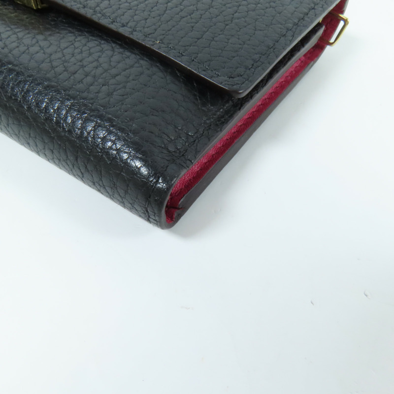 LOUIS VUITTON 牛皮皮革Capucines Compact金扣錢包-5
