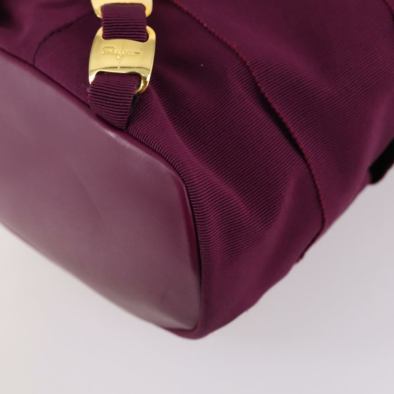 【日本直送】Salvatore Ferragamo 鏈條背包帆布紫金色正品 gh681-14