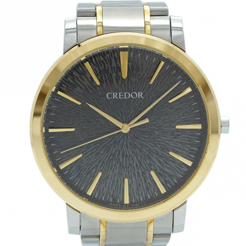 Seiko Credor GCAR969 男士灰色錶盤手錶-0