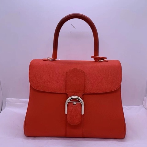 Delvaux Brillant 手提包 單肩斜挎包 中號 橙紅色