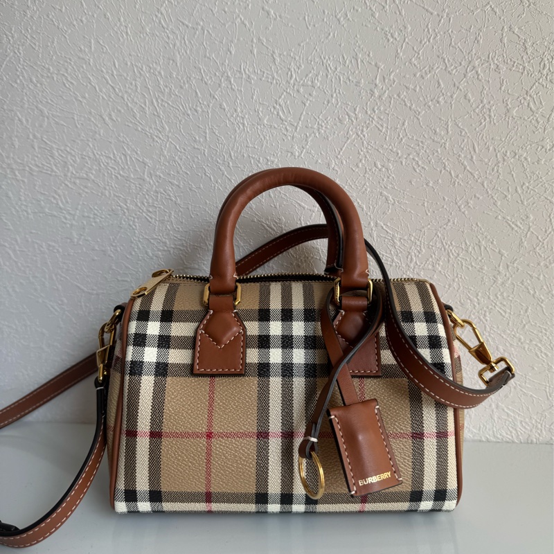 Burberry 格紋波士頓手提兩用包-0