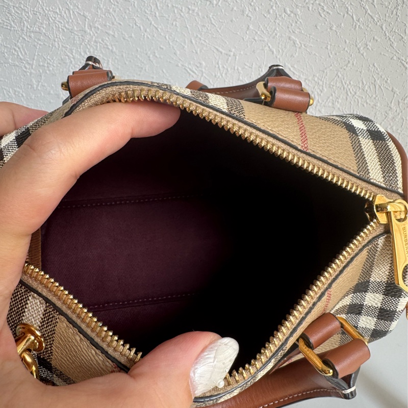 Burberry 格紋波士頓手提兩用包-21