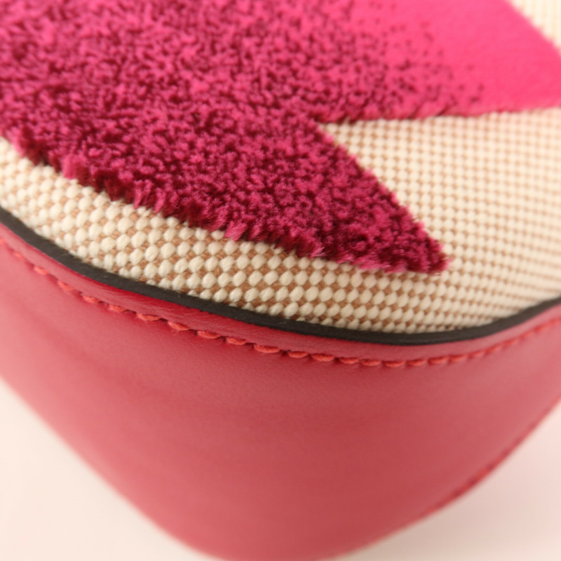 HERMES Toile H帆布/天鵝絨Cabas H En Biais 27手挽肩背兩用袋Framboise-8