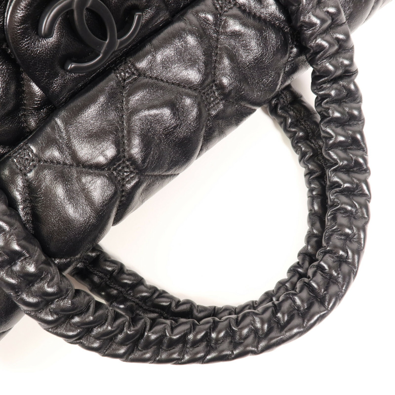 CHANEL 羊皮皮革Handbag銀扣手挽袋-7
