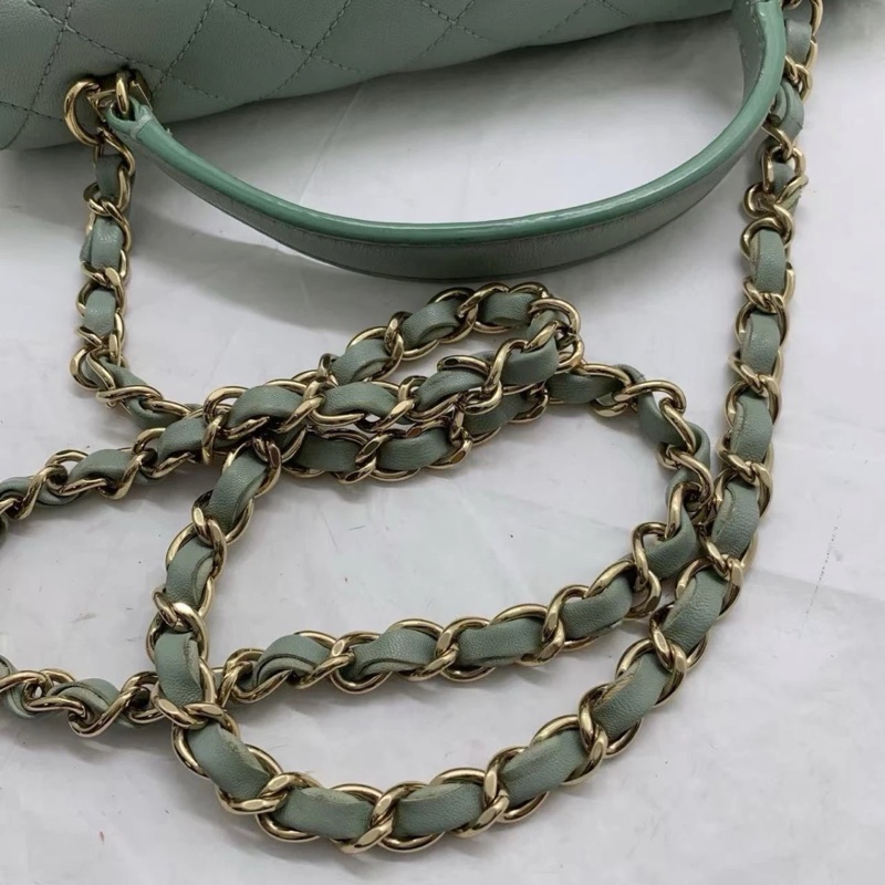 CHANEL Matelasse 手提包 鏈條單肩包 斜挎包 薄荷綠-7