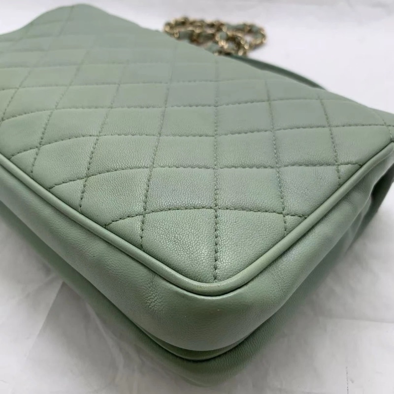 CHANEL Matelasse 手提包 鏈條單肩包 斜挎包 薄荷綠-10