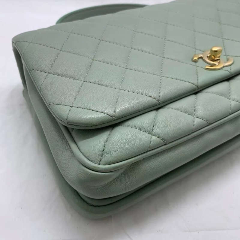 CHANEL Matelasse 手提包 鏈條單肩包 斜挎包 薄荷綠-12