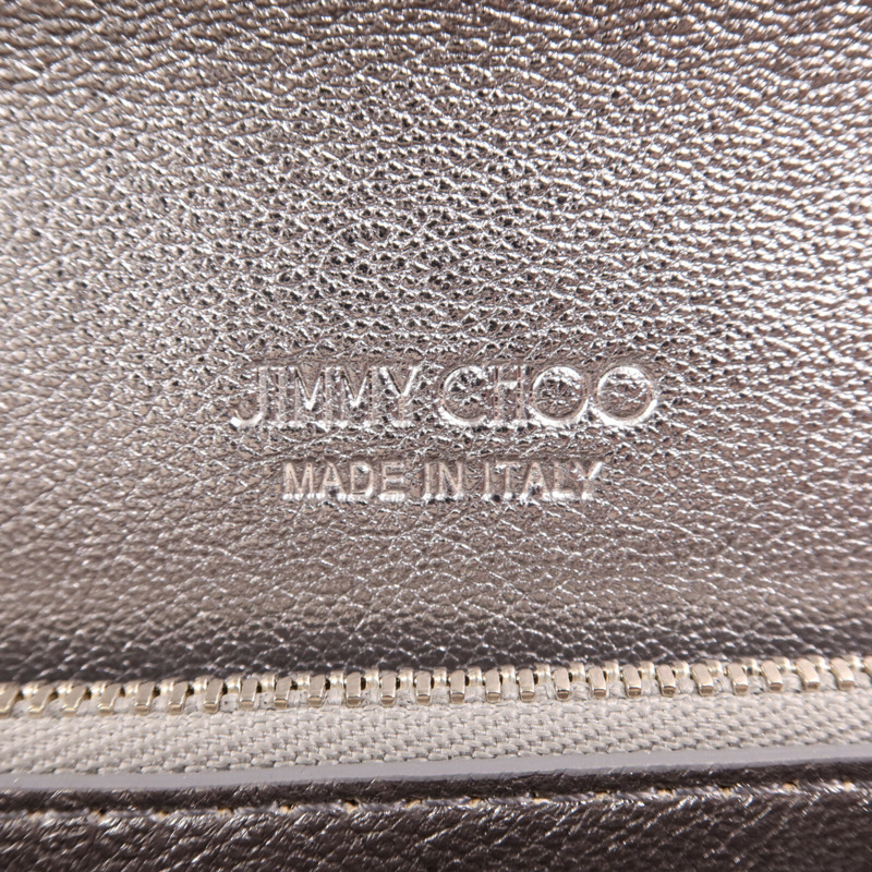 JIMMY CHOO Metallic皮革Chain Shoulder銀扣鏈帶肩背袋-5