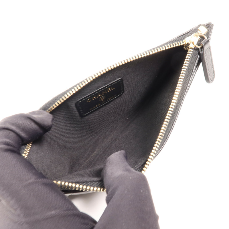 CHANEL 牛皮皮革Card Holder金扣卡片套-4