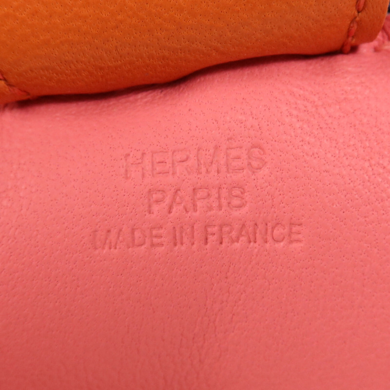 HERMES Milo皮革Rodeo MM掛飾Rose Azalee-6