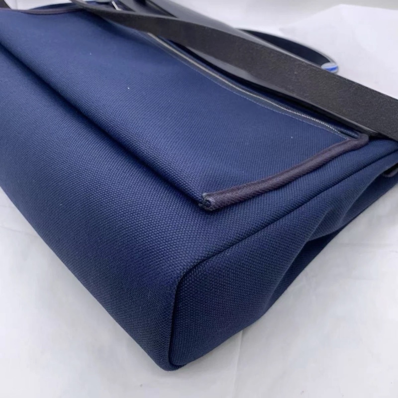 HERMES Herbag Zip 39 MM 郵差單肩包 Hunter 藍色手提包-6