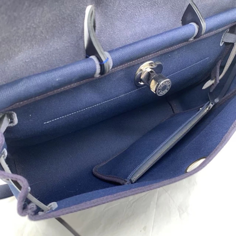 HERMES Herbag Zip 39 MM 郵差單肩包 Hunter 藍色手提包-7
