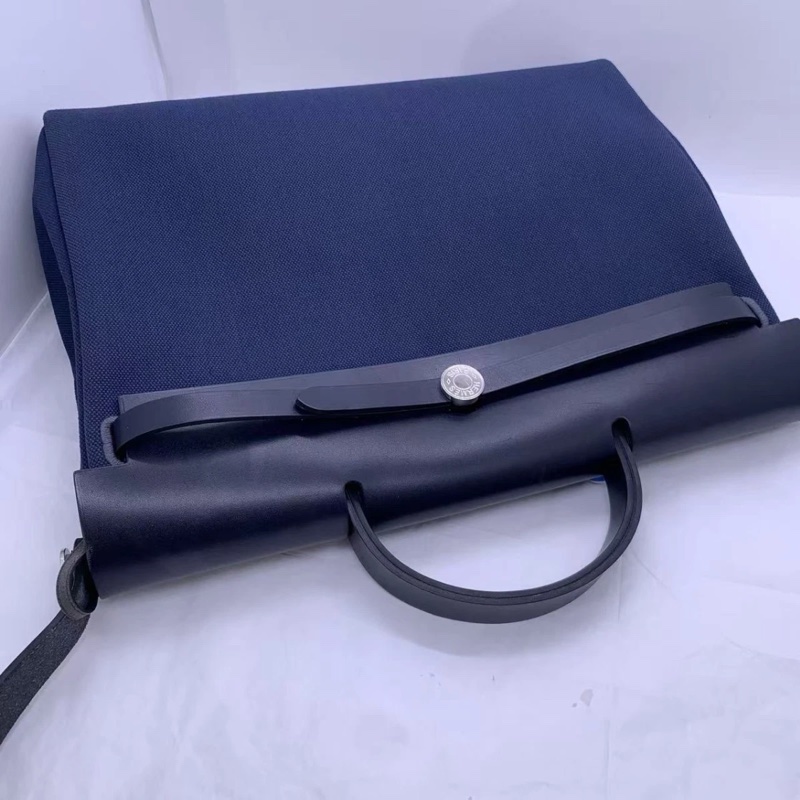 HERMES Herbag Zip 39 MM 郵差單肩包 Hunter 藍色手提包-8