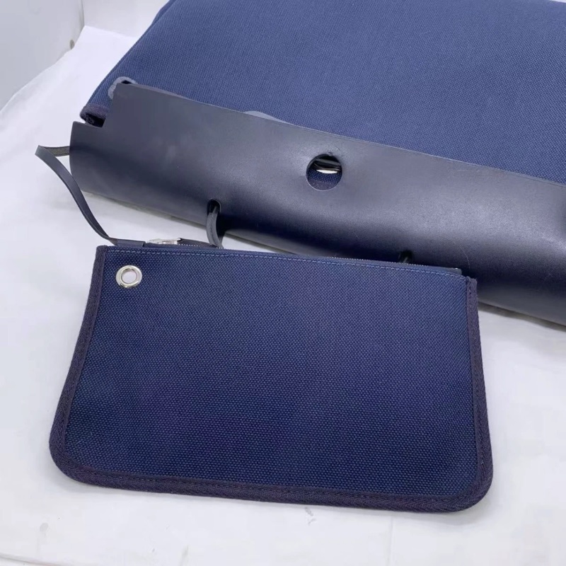 HERMES Herbag Zip 39 MM 郵差單肩包 Hunter 藍色手提包-17