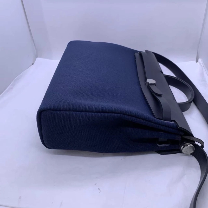 HERMES Herbag Zip 39 MM 郵差單肩包 Hunter 藍色手提包-18