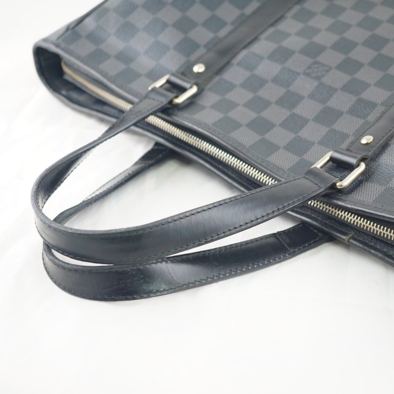 LV N51192 黑色棋盤格公事包 手提包-15