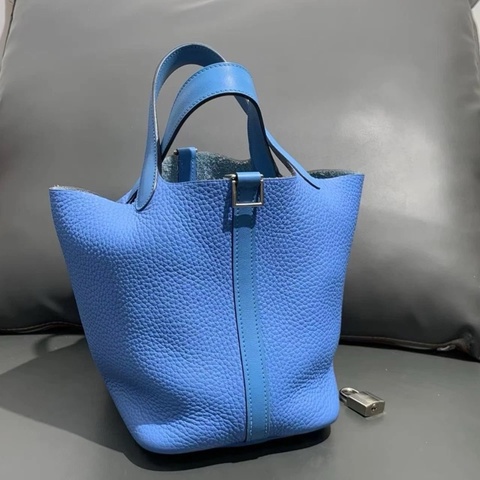 Hermès Picotin Lock 18 藍色 菜籃子水桶手提包