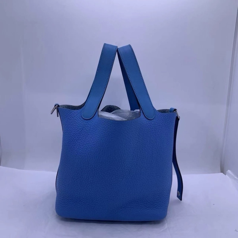 Hermès Picotin Lock 18 藍色 菜籃子水桶手提包-7