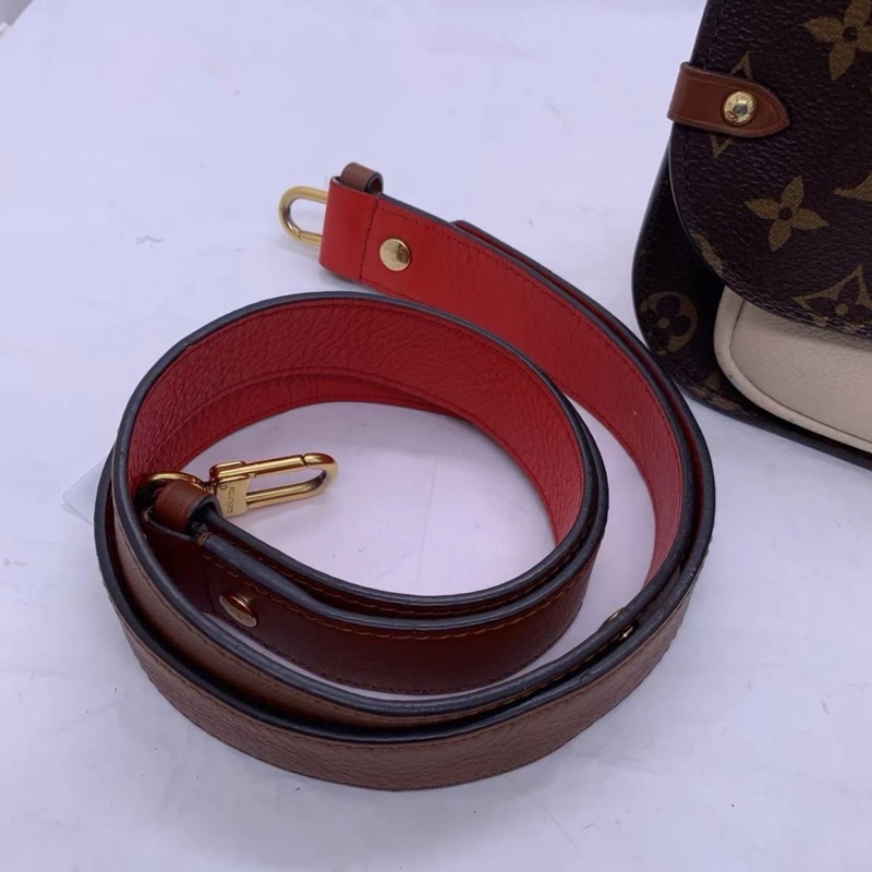 Louis Vuitton Vaugirard Noir 棕色單肩斜挎手提包 Monogram 帆布拼皮-7